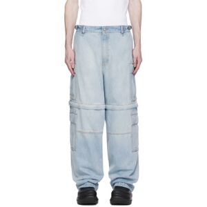 VTMNTS Blue Detachable Leg Cargo Pants  - LIGHT BLUE - Size: WAIST US 36 - male