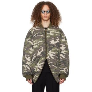 We11done Khaki Camo Bomber Jacket  - BEIGE - Size: Small - male