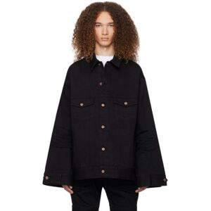 We11done Black Paneled Denim Jacket  - BLACK - Size: Medium - male