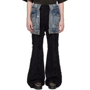 Juun.J Black & Blue Layered Trousers  - 5 Black - Size: IT 48 - male