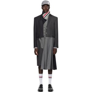 Thom Browne Gray Paneled Coat  - 035 MED GREY - Size: 2 - male