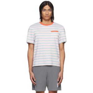 Thom Browne Orange & Blue Striped T-Shirt  - 460 MEDIUM BLUE - Size: 4 - male