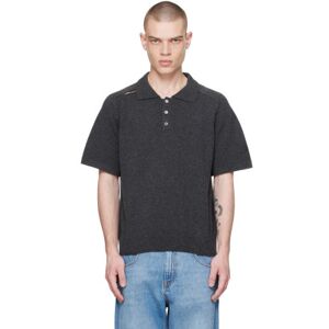 Commission Gray Cutout Polo  - CHARCOAL - Size: Medium - male