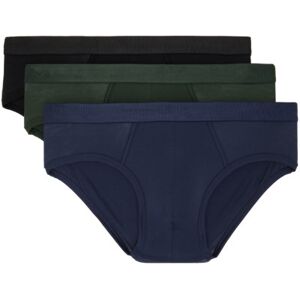 CDLP Three-Pack Multicolor Y Briefs  - BLK/NAVY/ARMY GRN - Size: Extra Large - male