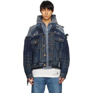 MIHARAYASUHIRO Indigo Layered Denim Jacket  - INDIGO - Size: IT 48 - male