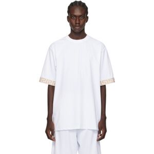 Versace Underwear White Trésor de la Mer T-Shirt  - 2W110-White+Gold - Size: IT 52 - male