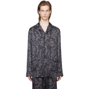 Versace Underwear Black Barocco Pyjama Shirt  - 5B050-Black+Grey - Size: 4 - male