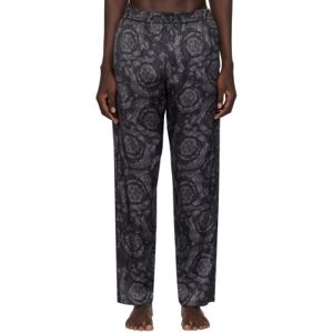 Versace Underwear Black Barocco Lounge Pants  - 5B050-Black+Grey - Size: 4 - male