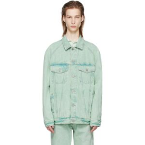 Palm Angels Green Overdye Denim Jacket  - MINT OFF W - Size: Extra Large - male