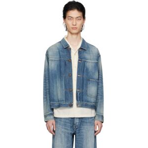 Taiga Takahashi Indigo Lot. 703 Denim Jacket  - DAMAGED INDIGO - Size: US 40 - male