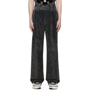 AMIRI Black Pleated Shimmer Trousers  - Dark Grey - Size: IT 52 - male