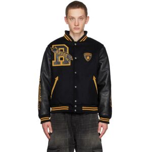 Rhude Black Automobil Lamborghini Edition Atten Bomber Jacket  - GREY / YELLOW - Size: Large - male