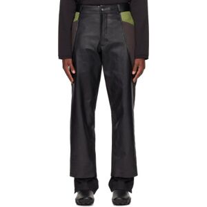 At.Kollektive Black Kiko Kostadinov Edition Milne Leather Trousers  - BLACK/TURTLE GREEN/T - Size: Large - male