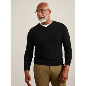 John Lewis Made in Italy Cashmere V-Neck Jumper - Black - Male - Size: M