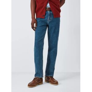 John Lewis Straight Fit Denim Jeans, Blue - Blue - Male - Size: 38R