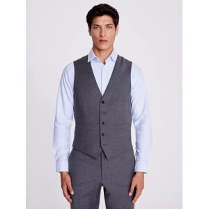 Moss Tailored Twill Wool Blend Waistcoat, Grey - Grey - Male - Size: 48R