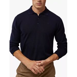 J.Lindeberg Noel Light Merino Wool Polo Shirt - Navy - Male - Size: M