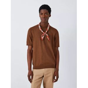John Lewis Cotton Linen Knit T-Shirt - Cappuccino - Male - Size: M