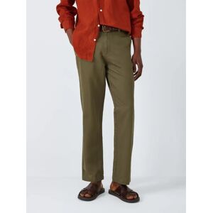 John Lewis Straight Fit Cotton Linen Chinos - Khaki - Male - Size: 38R