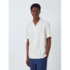 John Lewis Short Sleeve Textured Linen Blend Shirt, Ecru - Ecru - Male - Size: M