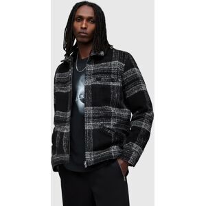 AllSaints Phoenix Wool Blend Check Jacket, Jet Black - Jet Black - Male - Size: XS