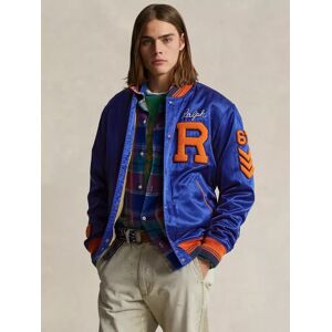 Ralph Lauren Satin Letterman Jacket, Blue/Multi - Blue/Multi - Male - Size: S