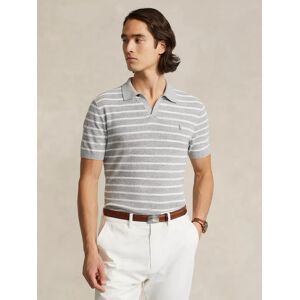 Polo Ralph Lauren Striped Linen Blend Polo Shirt, Grey - Grey - Male - Size: M