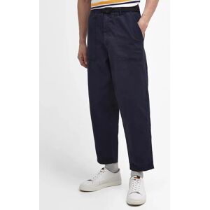 Barbour Grindle Cotton Canvas Twill Straight Leg Trousers, Navy - Navy - Male - Size: 38R