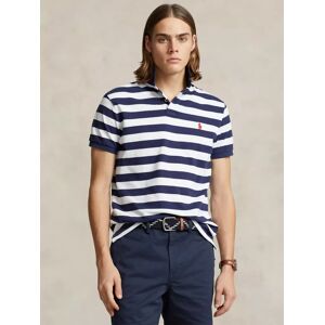 Ralph Lauren Striped Cotton Custom Slim Fit Mesh Polo Shirt, Navy/White - Navy/White - Male - Size: M