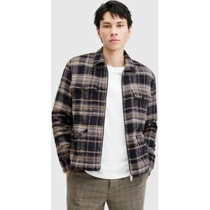 AllSaints Crosby Wool Blend Harrington Jacket, Marine Blue - Marine Blue - Male - Size: XS