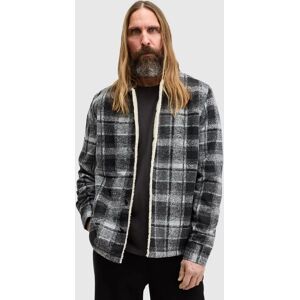 AllSaints Altamount Wool Blend Check Jacket, Cool Grey/Jet Black - Cool Grey/Jet Black - Male - Size: XS