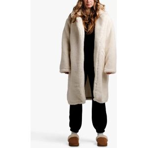 Ony Unisex Oversized Sherpa Trench Coat - Off White - Male - Size: XS