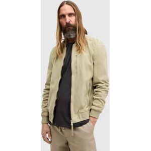 AllSaints Kemble Suede Bomber, Herb Green - Herb Green - Male - Size: L