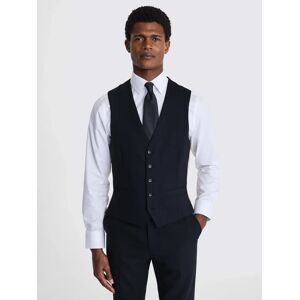 Moss x Barberis Italian Tailored Fit Half Lined Waistcoat, Black - Black - Male - Size: 42R