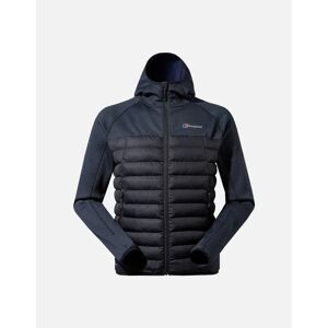 Men's Berghaus Men's Grey/ Black Pravitale Hybrid Hooded Fleece Jacket - Size: 38/Regular