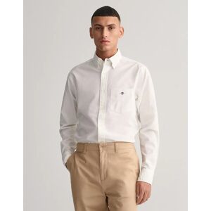 Men's GANT Mens Regular Fit Long Sleeve Oxford Shirt - White - Size: 48/Regular