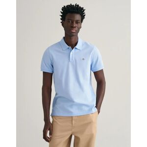 Men's GANT Mens Regular Fit Short Sleeve Shield Logo Pique Polo - Capri Blue - Size: 48/Regular