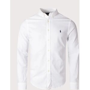 Polo Ralph Lauren Men's Slim Fit Garment Dyed Oxford Shirt - White - Size: 44/Regular