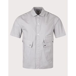 CP Company Men's Short Sleeve Popeline Pocket Shirt - Drizzle Grey - Size: 42/Regular