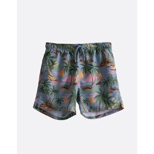 Men's GANT Mens Hawaiian Print Swim Shorts - Dove Blue - Size: 37/36/32