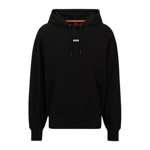 Hugo Boss BOSS Mens WeSmallhood Cotton-terry hoodie with contrast logo Black