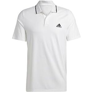 adidas Men Essentials Piqué Small Logo Polo Shirt Short Sleeve Polo Shirt, XXS White