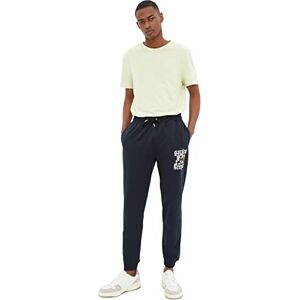 Trendyol Man Young Normal Waist Straight Leg Regular Tracksuit Bottoms Navy Blue