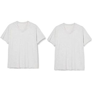 MUSTANG Men's 2-pack V-neck T-Shirt, Light Grey Melange 4141, L