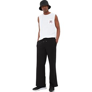 Trendyol Man Basic Normal Waist Wide Leg Regular Tracksuit Bottoms Schwarz