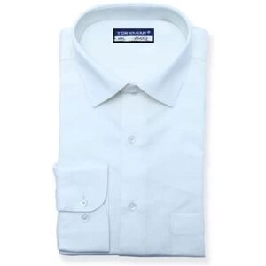 KENTEX ONLINE Mens Big Size Tom Hagan Long Sleeve Casual or Formal Shirt Size 3XL-4XL 5XL 6XL (3XL 19-19.5in, White)