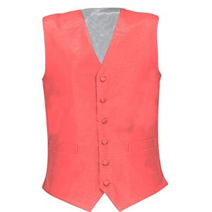 Gaffer Mens Waistcoat Business Tops Suit Smart Vest Wedding Formal Casual Plain Coat Size Coral Extra Large