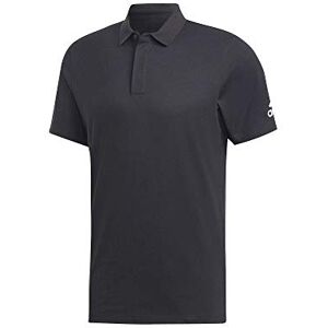 adidas Men Must Haves Plain Short Sleeve Polo Shirt - Black, Small