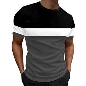 Dbgsdf Wool T Shirts for Men Mens Muscle Short Sleeve T Shirt Color Block Crew Neck Blouse Tops Casual Summer Slim Fit Sports Bodybuilding Compression Shirt(B- Grey,XL)