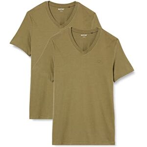 MUSTANG Men's 2-Pack V-Neck 1006170 T-Shirt, Burnt Olive 6358, XXL (Pack of 2)